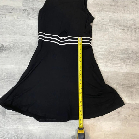 American Eagle Skater Dress Casual Black Stretchy Jersey Dress with White Trim - Picture 16 of 16